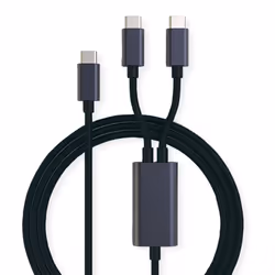 ROLINE 11028308, 1,85 m, USB C, 2 x USB C, USB 2.0, Noir
