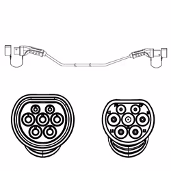 ROLINE 19080017 câble de chargement de véhicules électriques Noir Type 2 3 7,5 m