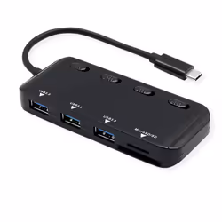 ROLINE 14.02.5059, USB 3.2 Gen 1 (3.1 Gen 1) Type-C, Noir, MicroSD (TransFlash), USB 3.2 Gen 1 (3.1 Gen 1) Type-A, Plastique, ...