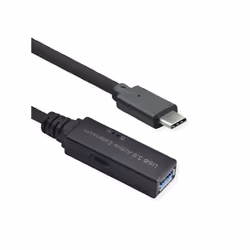 ROLINE 12.04.1067, 15 m, USB C, USB A, USB 3.2 Gen 1 (3.1 Gen 1), 5 Gbit/s, Noir