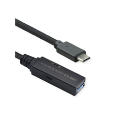 ROLINE 12.04.1067 câble USB USB 3.2 Gen 1 (3.1 Gen 1) 15 m USB C USB A Noir