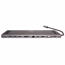 ROLINE 12.02.1117 station d'accueil Avec fil USB 3.2 Gen 2 (3.1 Gen 2) Type-C Noir, Gris