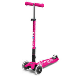 Micro Mobility Maxi Micro Deluxe Foldable LED Enfants Trottinette à trois roues Rose