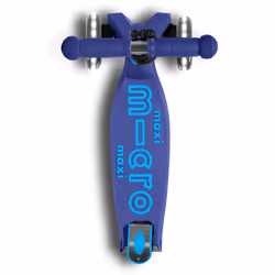 Micro Mobility Maxi Micro Deluxe LED Foldable Enfants Trottinette à trois roues Marine