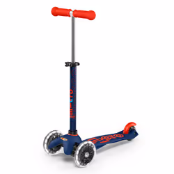 Micro Mobility Mini Micro Deluxe LED Navy Blue, Enfants, Scooter classique, Garçon/Fille, Asphalte, 50 kg, 3 roue(s)