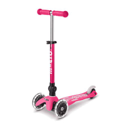 Micro Mobility Mini Micro Deluxe Foldable LED Enfants Trottinette à trois roues Rose