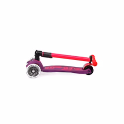 Micro Mobility Maxi Micro Deluxe Foldable Neon LED Enfants Trottinette à trois roues Rose, Violet - Vue supplémentaire 6