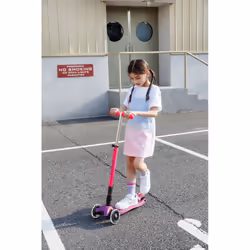 Micro Mobility Maxi Micro Deluxe Foldable Neon LED Enfants Trottinette à trois roues Rose, Violet - Vue supplémentaire 7