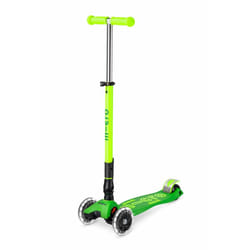 Micro Mobility Maxi Micro Deluxe Foldable Neon LED Enfants Trottinette à trois roues Vert, Vert clair