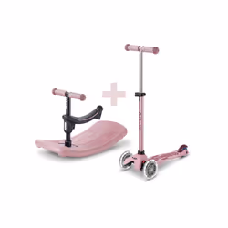 Micro Mobility Rock & Go Mini Deluxe Enfants Trottinette à trois roues Rose - Vue supplémentaire 2