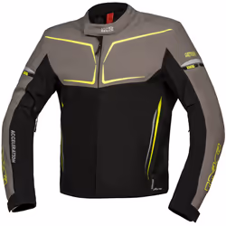 IXS TS-Pro ST+ veste textile de moto impermÃ©able, noir-gris-jaune, taille 2XL pour Hommes