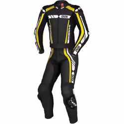 IXS Sport RS-800 1.0 Costume en cuir de moto de deux pièces, noir-blanc-jaune, taille 54 pour Hommes