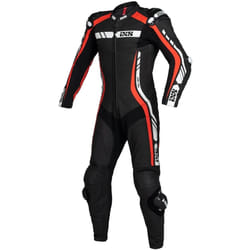 IXS Sport RS-800 1.0 Costume en cuir de moto d'une pièce, noir-blanc-rouge, taille 56 pour Hommes