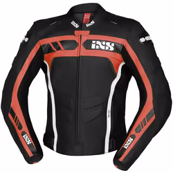 IXS Sport RS-600 1.0 Veste en cuir de moto, noir-blanc-rouge, taille 50 pour Hommes