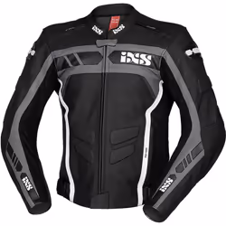 IXS Sport RS-600 1.0 Veste en cuir de moto, noir-gris-blanc, taille 54 pour Hommes