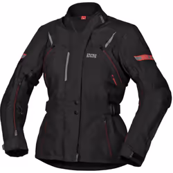 IXS Tour Liz-ST Veste textile de moto de dames, noir-rouge, taille L pour Femmes