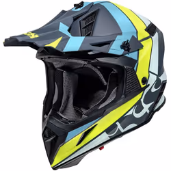IXS 189 2.0 Casque Motocross, jaune-bleu, taille L pour Hommes