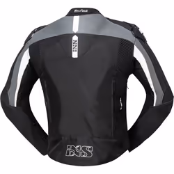 IXS RS-500 1.0 Blouson de moto en cuir / textile, noir-gris-blanc, taille 48 pour Hommes