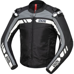 IXS RS-500 1.0 Blouson de moto en cuir / textile, noir-gris-blanc, taille M L pour Hommes