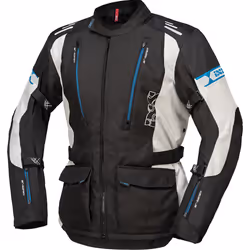 IXS Lorin-ST Veste textile de moto, noir-gris-bleu, taille 5XL pour Hommes