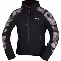 IXS Moto Camo Sweat à capuche zippé moto, noir-multicolore, taille 2XL pour Hommes