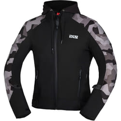 IXS Moto Camo Sweat à capuche zippé moto, noir-multicolore, taille 3XL pour Hommes