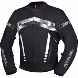 IXS RS-400-ST 3.0 Veste textile imperméable à l’eau pour moto, noir-blanc, taille L pour Hommes