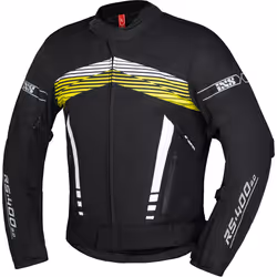 IXS RS-400-ST 3.0 Veste textile imperméable à l’eau pour moto, noir-blanc-jaune, taille M pour Hommes