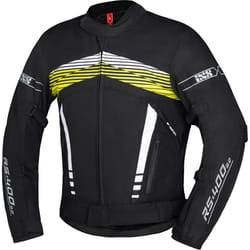 IXS RS-400-ST 3.0 Veste textile imperméable à l’eau pour moto, noir-blanc-jaune, taille M pour Hommes