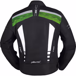 IXS RS-400-ST 3.0 Veste textile imperméable à l’eau pour moto, noir-blanc-vert, taille L pour Hommes