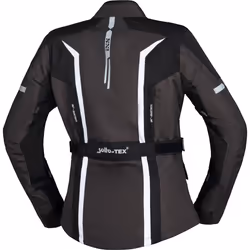 IXS Evans-ST 2.0 Veste textile imperméable à l’eau pour dames de moto, noir-gris-blanc, taille L pour Femmes