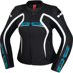 IXS RS-600 1.0 Veste en cuir de moto pour dames, noir-bleu, taille 40 pour Femmes