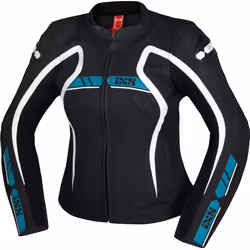 IXS RS-600 1.0 Veste en cuir de moto pour dames, noir-bleu, taille 42 pour Femmes