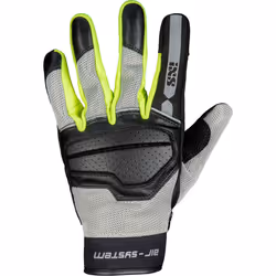 IXS Evo-Air Gants de moto, noir-gris-jaune, taille L pour Hommes