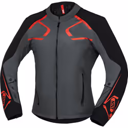 IXS Moto Dynamic Veste textile de moto, gris-rouge, taille L pour Hommes