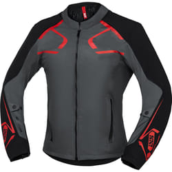 IXS Moto Dynamic Veste textile de moto, gris-rouge, taille S pour Hommes
