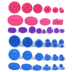 Ensemble de 36 ventouses de traction pour débosselage de voiture (bleu 18 et/rouge 10 pièces/violet 8 pièces)