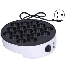 Kkmoon - Machine à takoyaki domestique à 18 trous, petites boules, mini crêpes électriques, machine à petit-déjeuner portable, blanche, 220-240V,