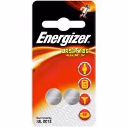 Energizer LR54/AG10, Batterie à usage unique, Alcaline, 1,5 V, 2 pièce(s), 50 mAh, Argent
