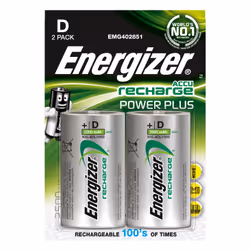 Energizer ENRD2500P2, Batterie rechargeable, D, Hybrides nickel-métal (NiMH), 2 pièce(s), 2500 mAh, Argent