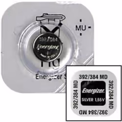 Energizer 384/392, Batterie à usage unique, Argent-Oxide (S), 1,55 V, 1 pièce(s), 45 mAh, Argent
