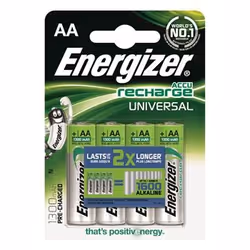 Energizer 7638900268317, Batterie à usage unique, AA, Hybrides nickel-métal (NiMH), 1,2 V, 4 pièce(s), Blister