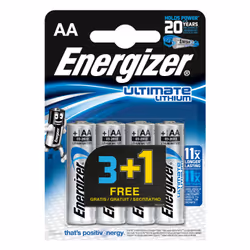 Energizer ENLITHIUMAA4SO, Batterie à usage unique, AA, Lithium, 1,5 V, 4 pièce(s), 1150 mAh