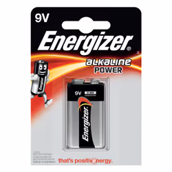 Energizer Alkaline Power 9V 6LR61 1 pcs, Batterie à usage unique, 9V, Alcaline, 9 V, 1 pièce(s), Cd (cadmium), Hg (mercure)