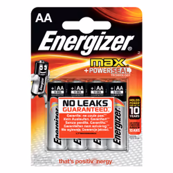 Energizer Max AA, Batterie à usage unique, AA, Alcaline, 1,5 V, 4 pièce(s), Cd (cadmium), Hg (mercure)
