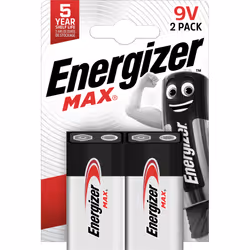 Energizer 7638900410280, Batterie à usage unique, 9V, Alcaline, 9 V, 2 pièce(s), Ampoule