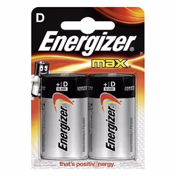 Energizer E300129200, Batterie à usage unique, D, Alcaline, 1,5 V, 2 pièce(s), Noir, Argent