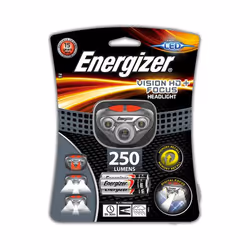 Energizer Vision HD+Focus, Lampe frontale, Noir, Gris, Transparent, 1 m, IPX4, LED, 5 lampe(s)