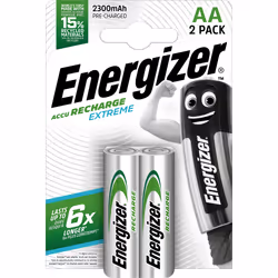 Energizer ENR Recharge Extreme 2300 AA BP2, Batterie rechargeable, AA, Hybrides nickel-métal (NiMH), 1,2 V, 2 pièce(s), 2300 ...