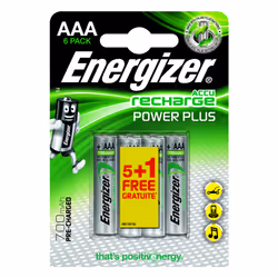 Energizer ENR Recharge Power Plus 700 AAA BP5+1, Batterie rechargeable, AAA, Hybrides nickel-métal (NiMH), 1,2 V, 6 pièce(s), ...